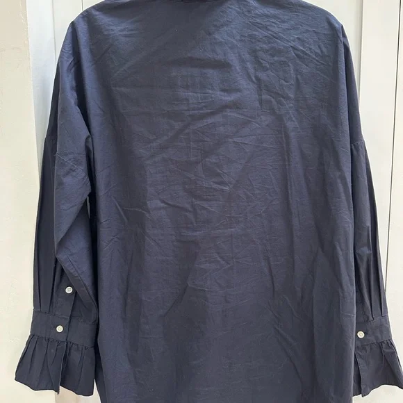 Alex Mill Dark Blue Chantilly Ruffle Shirt - Picture 5 of 5